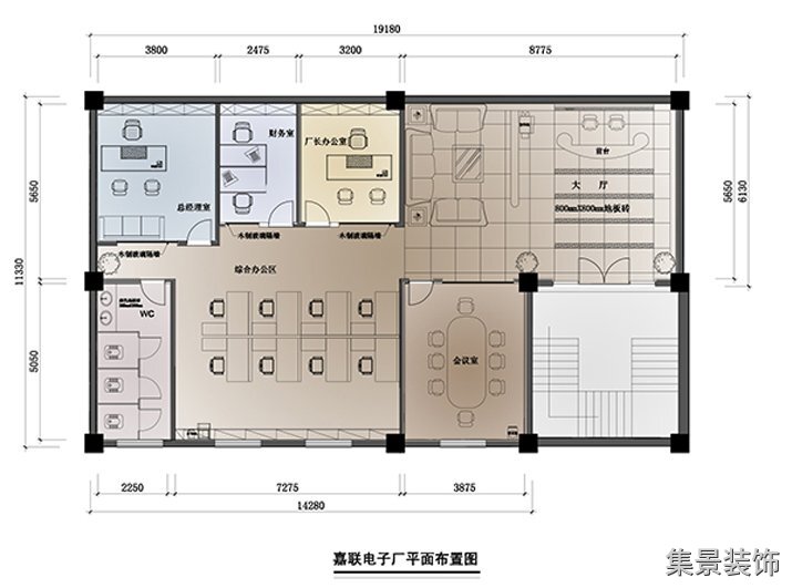 嘉聯(lián)電子廠平面裝修設(shè)計(jì)圖